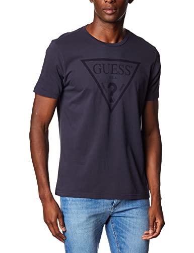 T-Shirt Logo Triangulo Relevo, Guess, Masculino, Azul Escuro, 3G