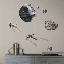 RoomMates Adesivos de parede clássicos de naves espaciais Star Wars para destacar e colar