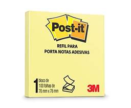 Bloco Adesivo Post-It Refil Sistema Puxa Fácil - Amarelo - 76 x 76 mm, HB004443956