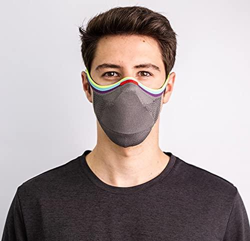 Máscara FIBER Knit Sport + Filtro de Proteção + Suporte, Fiber Knit (Cinza Pride, G)