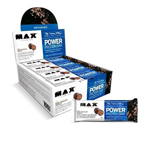 Max Titanium Power Protein Bar - 12 Unidades 41G Dark Chocolate Truffle