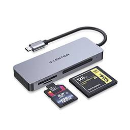 LENTION USB C para CF/SD/leitor de cartão micro SD, adaptador de cartão SD 3.0 compatível com MacBook Pro 2020-2016 13/15/16, novo Mac Air/iPad Pro/Surface, Samsung S20/S10/S9/S8/Plus/Nota, mais (CB-C12, cinza espacial)