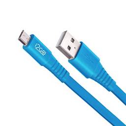 Cabo Micro USB I2GO 1,2m 2,4A PVC Flexível Flat Azul - I2GO Basic