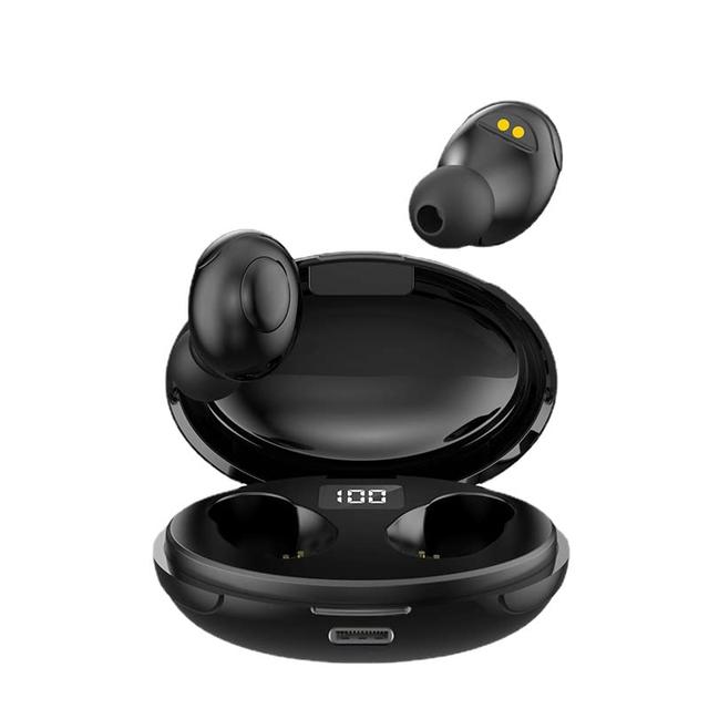 SZAMBIT TWS Bluetooth 5.0 Fones de ouvido sem fio Display LED Fones de ouvido duplos Bass Stereo Fones de ouvido para Huawei Xiaomi IPhone (Black)