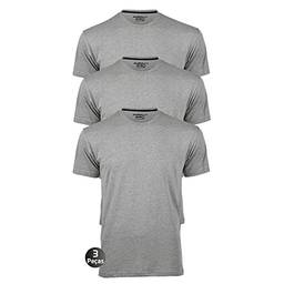 Kit 3 Camisetas Masculinas Básica Lisa Slim Algodão 30.1 Premium Cor:Cinza:Cinza:Cinza;Tamanho:M