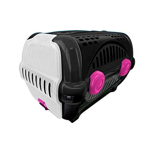 Caixa de Trans para Luxo Furacão Pet N.1, Black com Rosa Furacão Pet para Cães