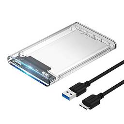 Sabrent Case para HD transparente SATA de 2.5” para USB 3.0 sem ferramentas [Case para HHD e SSD, suporte UASP SATA III] (EC-OCUB).