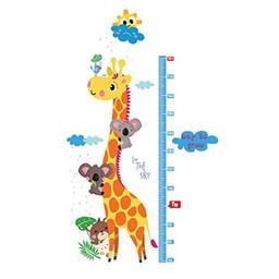 BESPORTBLE Adesivos de Parede de Altura de Crianças Girafa Descascar Vara Decalques de Parede de Berçário Diy Altura Medição Régua Gráfico Papel de Parede Removível para Quarto de Crianças