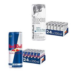 Kit Red Bull Energy Drink e Red Bull Coco - 250 ml - 48 latas
