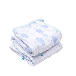 Paninho De Boca Soft Estampado, Papi Textil, Azul, 40Cmx40Cm, Pacote De 2