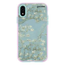 Capa Capinha Gocase Anti Impacto Pro Dupla Lilás para iPhone XR - Van Gogh Amendoira em flor