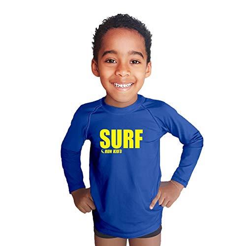 Camisa Praia Piscina Proteção UV50+ Masc Run Kids Surf - Azul - 10 anos