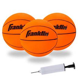 Franklin Sports Mini bolas de basquete para ambientes internos – Pacote com 3 – Aprovada pela Slam Dunk – Bolas de basquete de substituição para sala de jogos – Bomba incluída