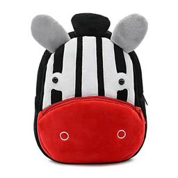 Mochila de criança linda mochila de pelúcia animal cartoon mini bolsa de viagem para meninas meninos de 2 a 6 anos (zebra)