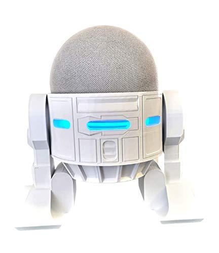 Suporte Base De Mesa Futurista Alexa Echo Dot 4 Robô Falante (branco)