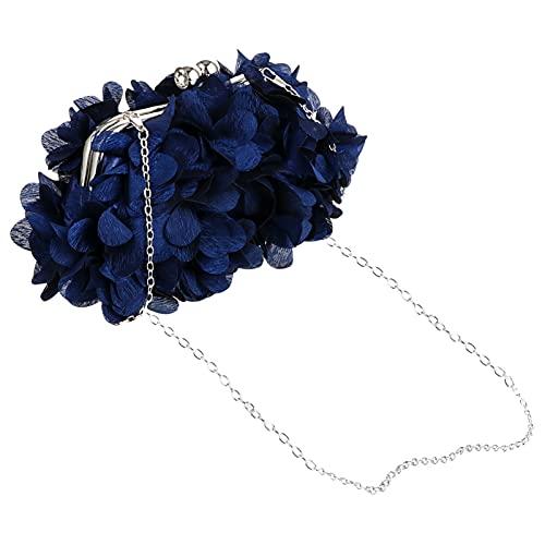 OSALADI Bolsa clutch floral para noite feminina festa casamento bolsa de ombro para mulheres azul, Azul, 24X12CM