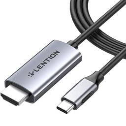 Adaptador de cabo USB C para HDMI 2.0 da LENTION (4K/60Hz) compatível com MacBook Pro (Thunderbolt 3), iPad Pro e Mac Air, Chromebook 13/15, Surface Book 2/Go, Samsung S9/S8/Note 9, mais (1,82 m), Space Gray, 6 Feet