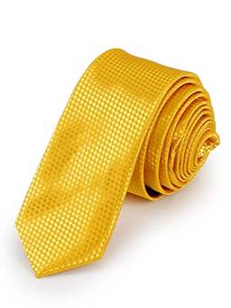 Gravata Tradicional Clássica Trabalhada (Amarelo-Quadriculado)