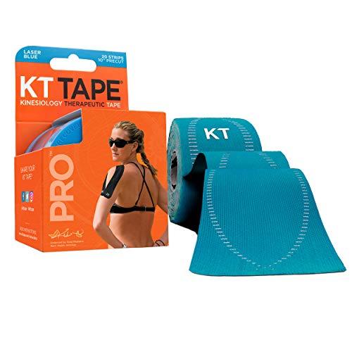KT Tape Fita esportiva terapêutica de cinesiologia sintética, 20 tiras, 25,4 cm, azul laser
