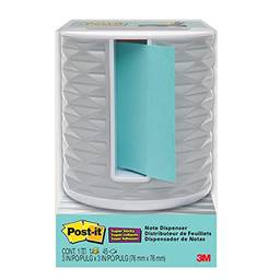 Post-it Dispensador de notas, 7,6 x 7,6 cm, vertical, branco com cinza, o pacote inclui dispensador e um bloco de notas pop-up de 45 folhas (ABS-330-W)