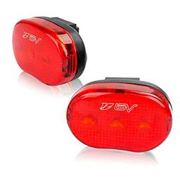 BV 3 luzes de segurança de LED, luz traseira de flash, lanterna traseira de bicicleta, clipe de 3 modos para corrida, ciclismo, caminhada