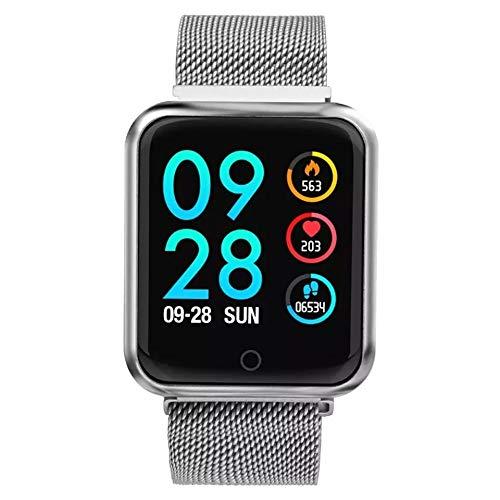 Relógio Smartwatch P68 Inteligente Ip68 Monitor De Pressão Arterial Frequência Cardíaca Impermeável Iphone Android Saúde (PRATA)