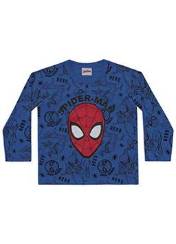 Camiseta Avulsa Manga Longa Spider Man, Fakini, Meninos, Rot. Spiderman Azul Escuro, 3