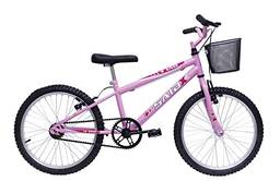 Bicicleta Aro 20 Feminina com cestinha e rodinhas (Rosa)