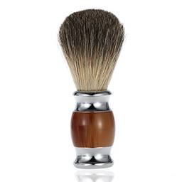 KKcare Pincel de barbear profissional para cabelo de texugo puro Cabo de resina Barbeiro salão masculino para limpeza de barba Aparelho de limpeza facial Ferramenta de barbear Pincel de barbear