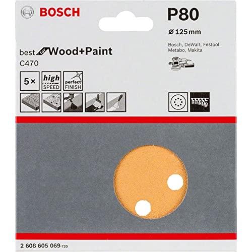 Disco de Lixa Bosch C470 Best for Wood&Paint; 125mm G80