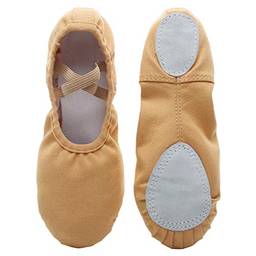 Healifty 1 par de sapatilhas de balé de dança antiderrapante sapatos de dança sapatos de ioga para crianças adultos camelo tamanho 35