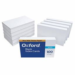 Oxford Cartões de índice em branco, 10 x 15 cm, branco, 10 pacotes de 100 (40)
