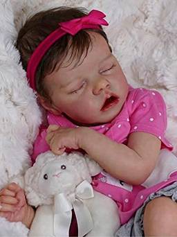 iCradle Vinil macio ao toque de 45,72 cm, boneca bebê bebê recém-nascido realista boca aberta para coleção de arte..