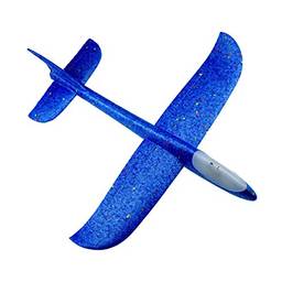 KKcare Aviões planadores voadores com luz LED de flash 18,9 "Modo de vôo de espuma Avião de lançamento Aerobático Avião esportivo ao ar livre Brinquedos de jogo Presente para crianças 3 4 5 6 7 anos menino azul