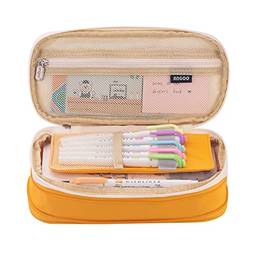Henniu Estojo de lápis de grande capacidade escolar caixa de lápis papelaria bolso com zíper para escritório armazenamento doméstico multicamadas bolso de armazenamento presente para crianças crianças