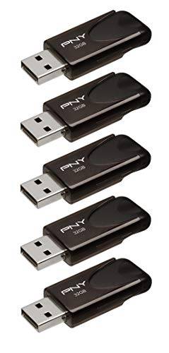 PNY Pendrive Attaché 4 32 GB USB 2.0 Pacote com 5 - P-FD32GX5ATT4-EF, preto