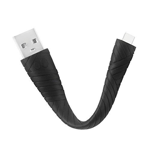 Cabo em silicone flexível 12cm, USB-C (tipo C), sugerido para utilização com o powerbank/carregador portátil, UC012B, Geonav