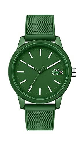Lacoste Relógio masculino TR90 quartzo japonês com pulseira de borracha, verde, 20 (modelo: 2010985)