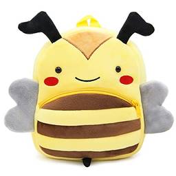 Mochila de criança linda mochila de pelúcia animal cartoon mini bolsa de viagem para meninas meninos de 2 a 6 anos (abelhinha)