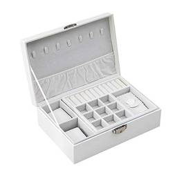 Romacci Caixa de joias multifuncional Caixão de couro pu portátil de grande capacidade Organizador de joias caixa de armazenamento para anéis Brincos Relógio de corrente de mão