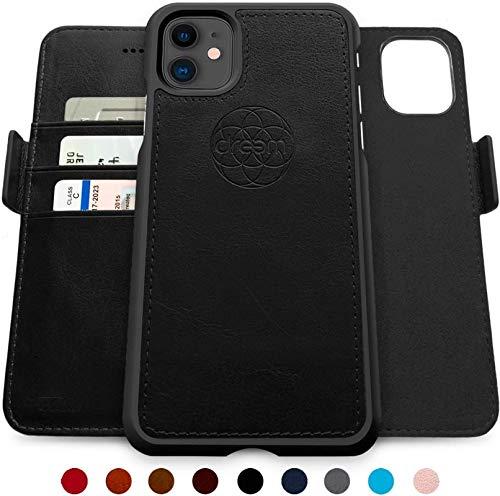 2-in-1 carteira-capas para iPhone SE 2020 iphone 8/7, magnético destacável Choque-choque TPU Slim-Case, proteção RFID, suporte de 2 vias, couro vegano de luxo, giftbox (iPhone 6/6s Plus,Black)