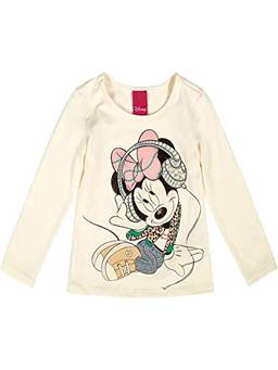 Blusa Manga Longa Confort Minnie Mouse, Disney, Meninas, Bege, 3