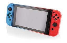 Nyko Thin Case - Dockable Protective Case with Tempered Glass Screen Protector for Nintendo Switch - Red/Blue