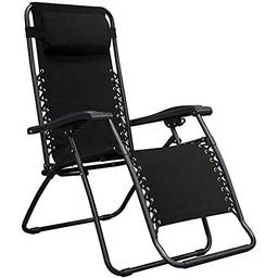 Cadeira Espreguiçadeira Pelegrin PEL-003Z Gravidade Zero em Tecido e Metal Preta