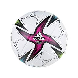 Adidas Bola de futebol unissex CONEXT 21 LEAGUE, parte superior: branco/preto/rosa choque/verde sinal. Parte inferior: ciano brilhante/met, 5