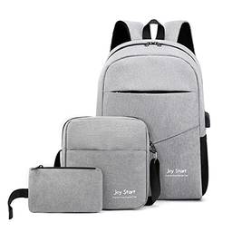 Mibee Conjunto de 3 peças mochila feminina masculina portátil mochila bolsa de ombro bolso pequeno para viagem escola trabalho de negócios faculdade cabe até 15,6 polegadas