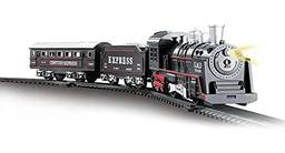 Pista Trem Locomotiva Com Luz E Som 103 5Cm, DM Toys