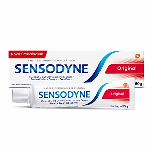 Sensodyne Creme Dental Original, Proteção Diária Para Dentes Sensíveis, Dentes Fortes e Gengivas Saudáveis, 50g