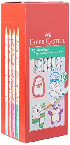 Ecolapis grafite, Faber-Castell, 935MAM, coleção mamíferos, caica com 72 unidades, cores mistas