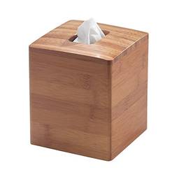 iDesign Formbu Capa de bambu para caixa de lenços faciais, recipiente de boutique para bancadas de banheiro, 13,3 cm x 13,3 cm x 15,2 cm, bege natural